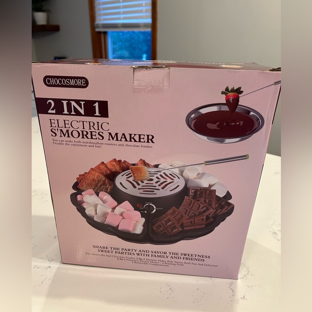2 in 1 Electric S’mores Maker & Fondue Pot NWT
